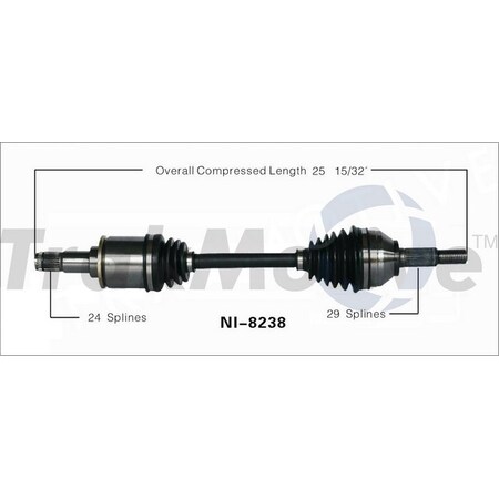 Surtrack Axle Cv Axle Shaft, Ni-8238 NI-8238